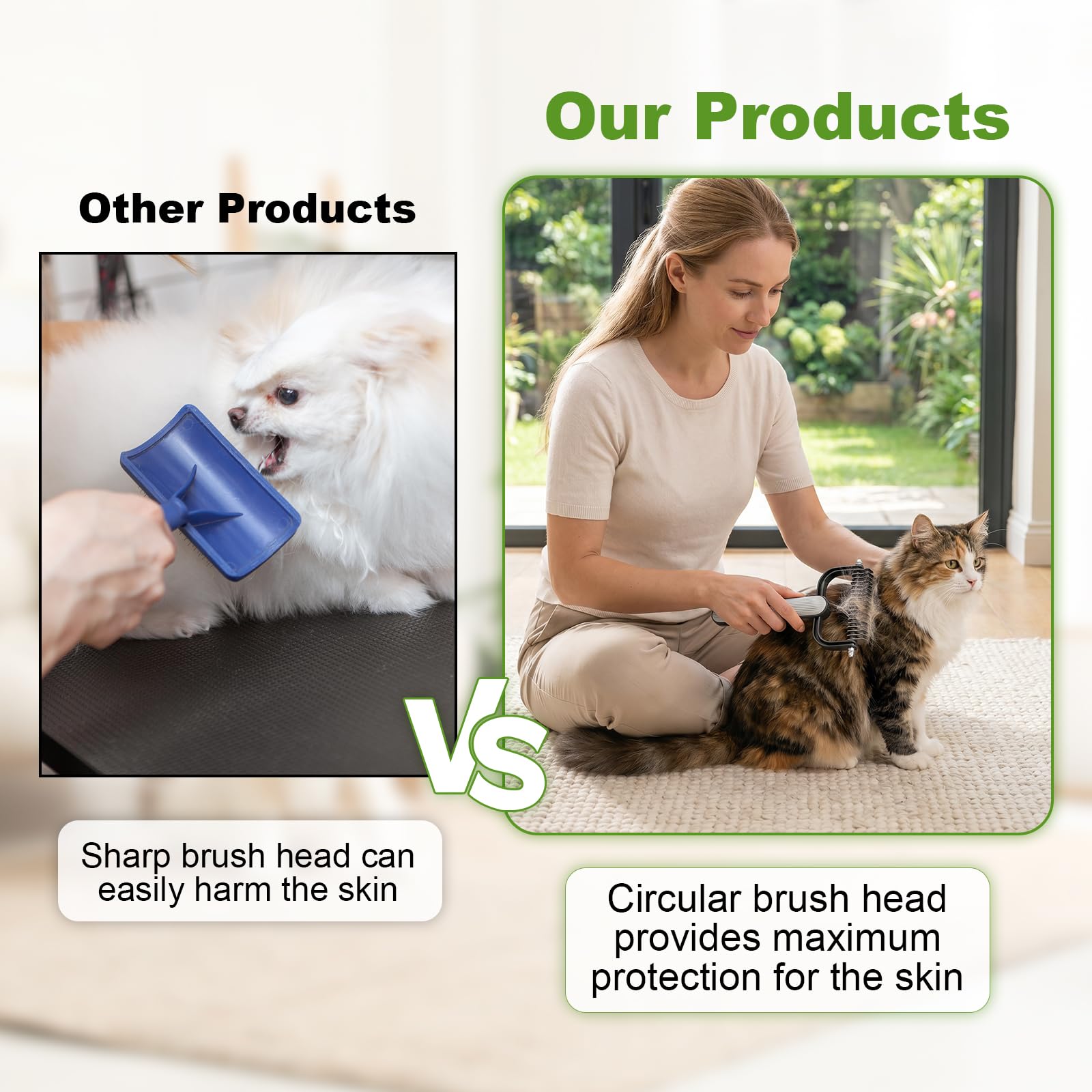 Double-Sided Dematting Comb For Dogs Cats Thick Coats