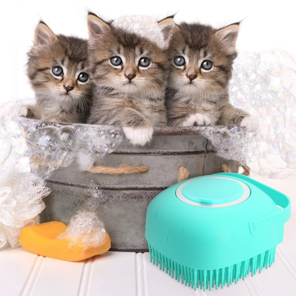 Soft Silicone Pet Shampoo Massager Brush Grooming Scrubber