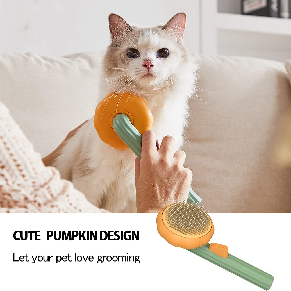 Pumpkin Self-Cleaning Slicker Brush For Dogs Cats