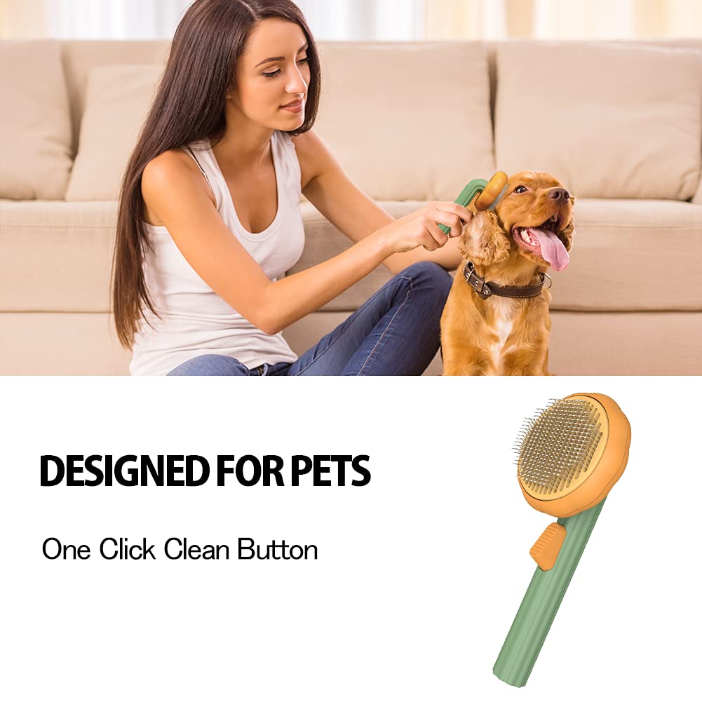 Pumpkin Self-Cleaning Slicker Brush For Dogs Cats