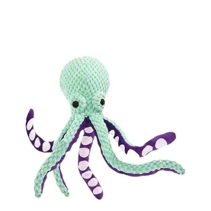 Squeaky Six-Legged Octopus Plush Chew Toy Pets