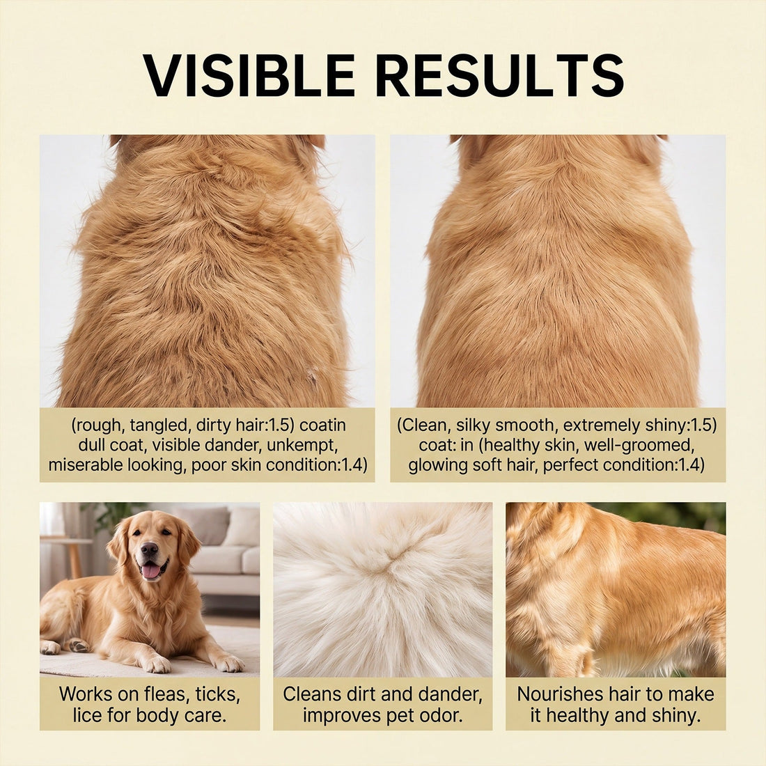 Pet Flea Tick Cleaning Shampoo Gentle Formula
