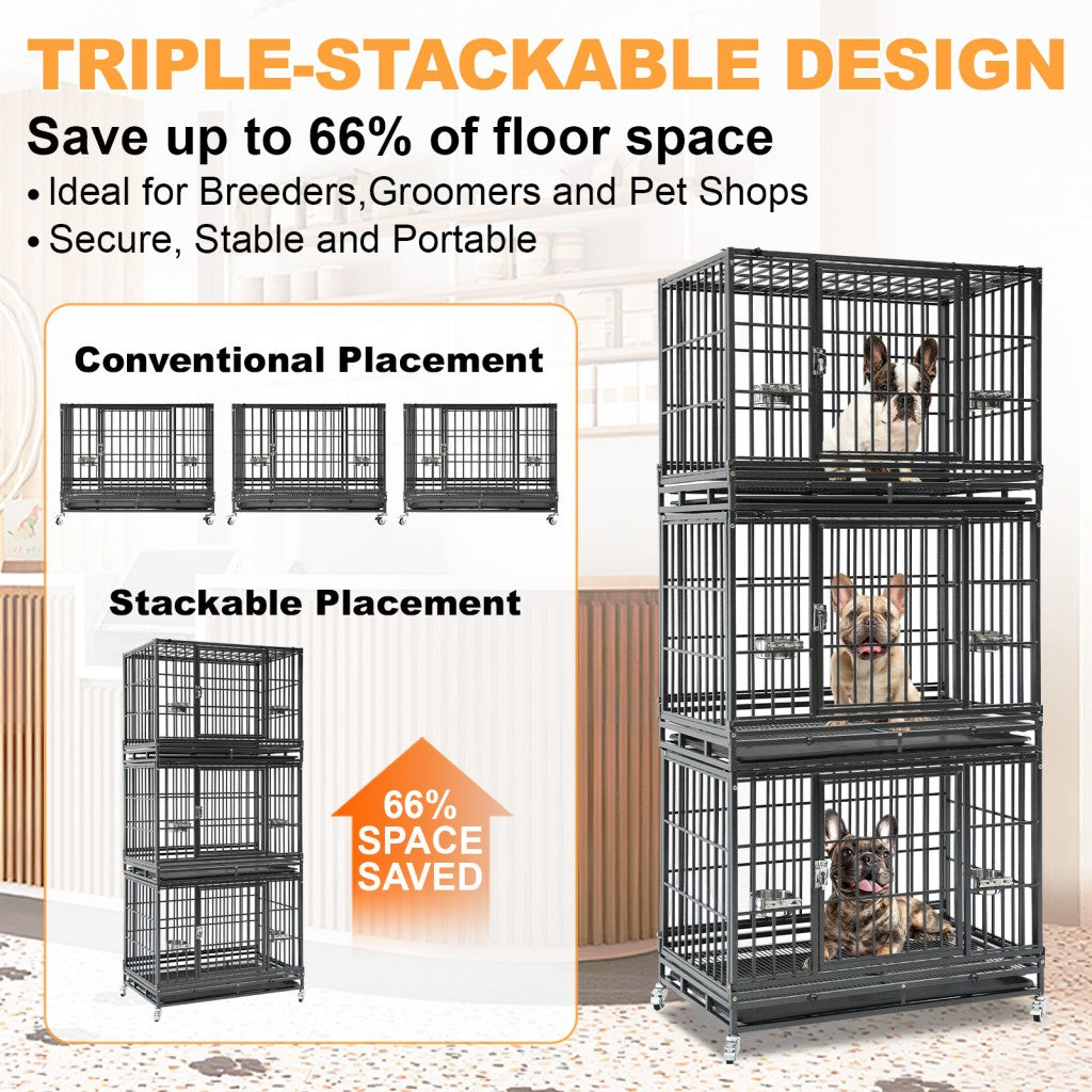 37-Inch Stackable Heavy Duty Dog Crate 371D07