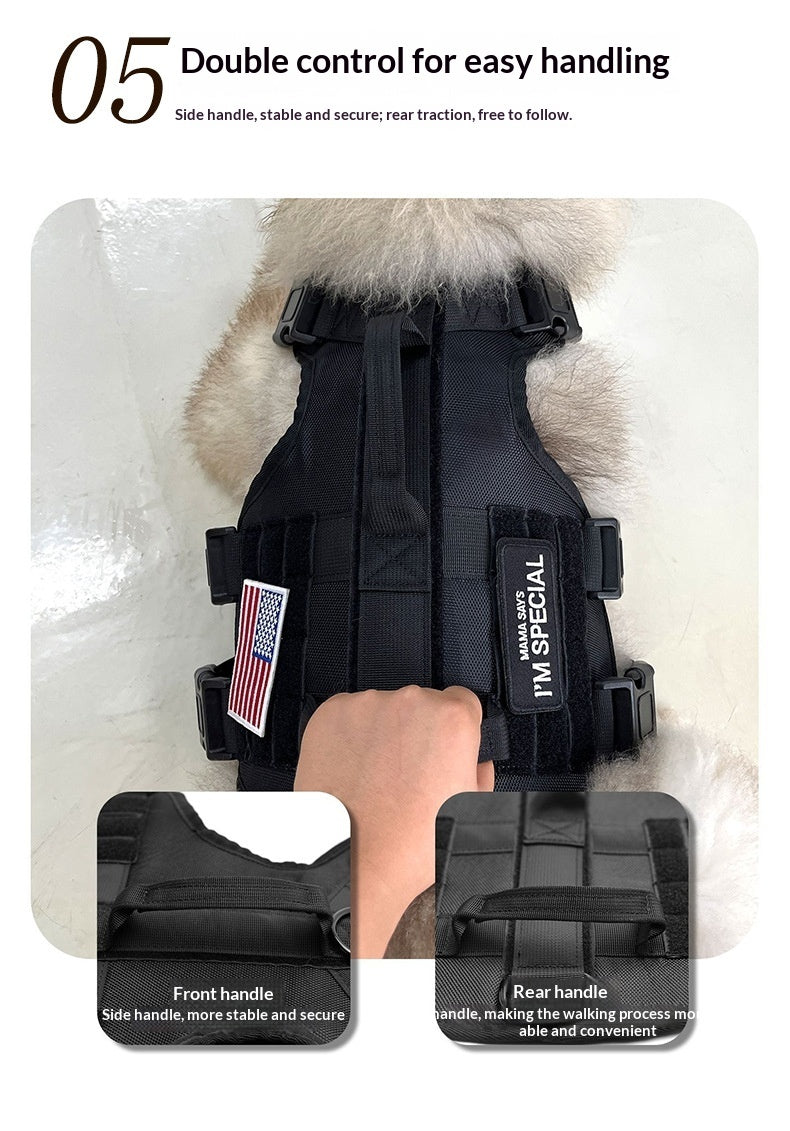 Tactical Dog Chest Harness With Multifunction Leash