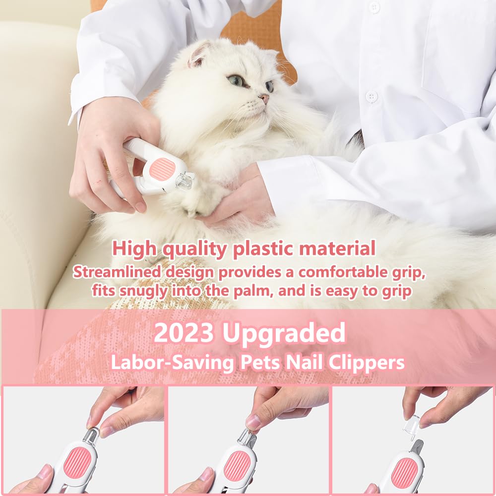 Dog Cat Nail Clippers With LED Light Cut-Hole