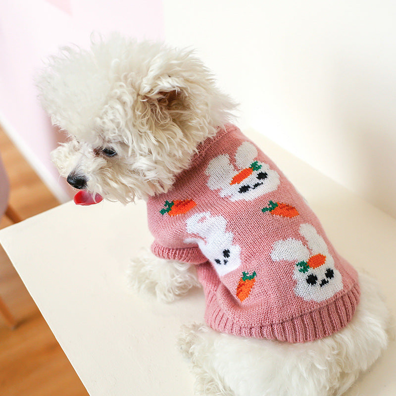 Bowknot Hollow Knit Sweater Costume For Dogs Cats