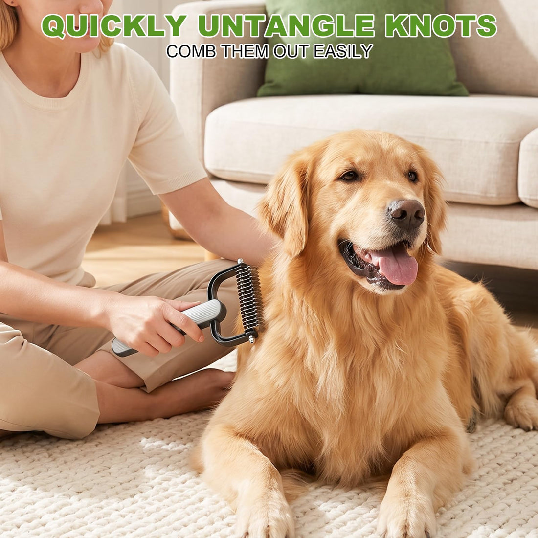 Double-Sided Dematting Comb For Dogs Cats Thick Coats