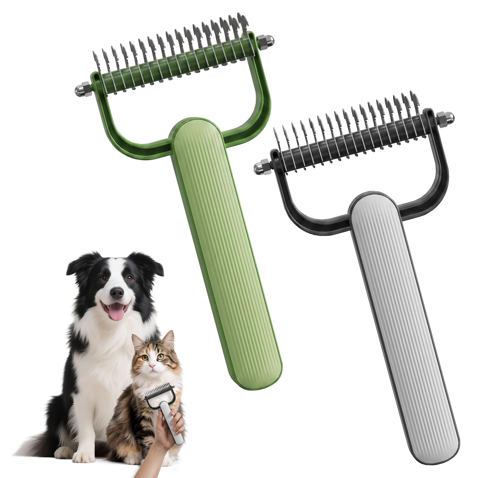 Double-Sided Dematting Comb For Dogs Cats Thick Coats