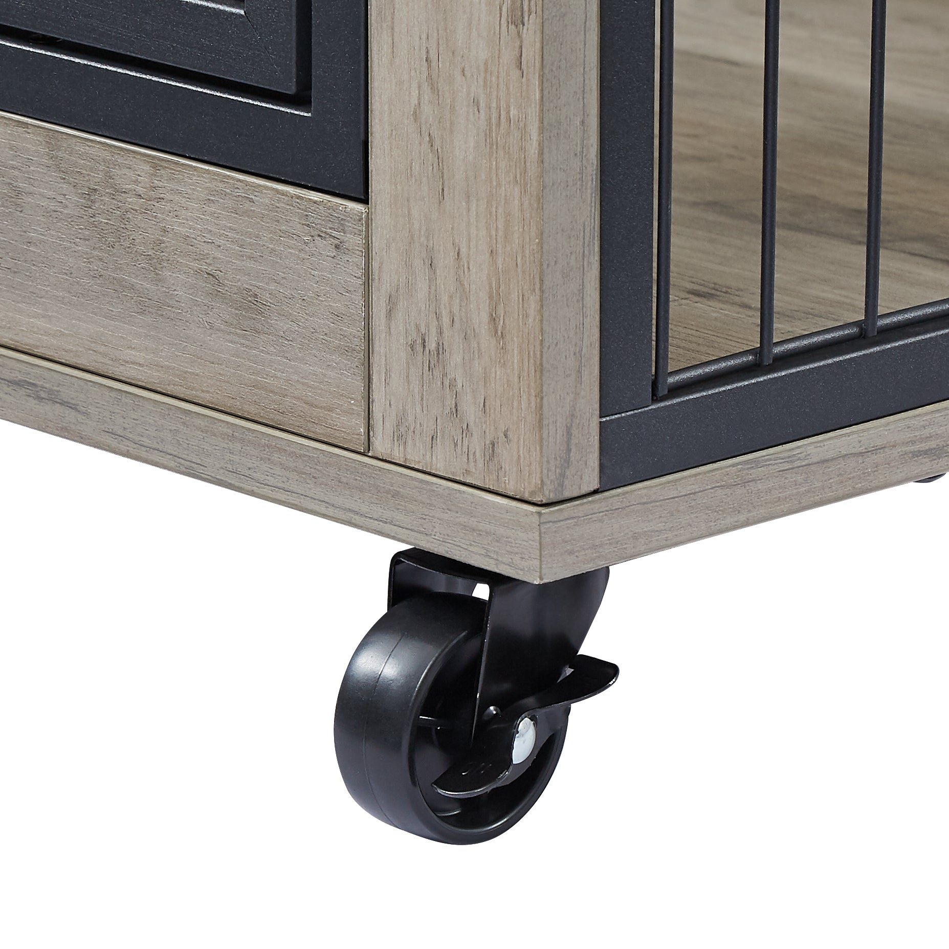 Furniture Dog Cage Crate With Double Doors Casters