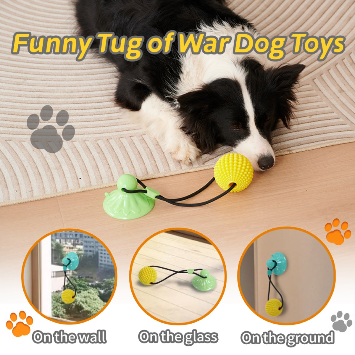 Corn Ball Suction Cup Dog Tug Of War Toy
