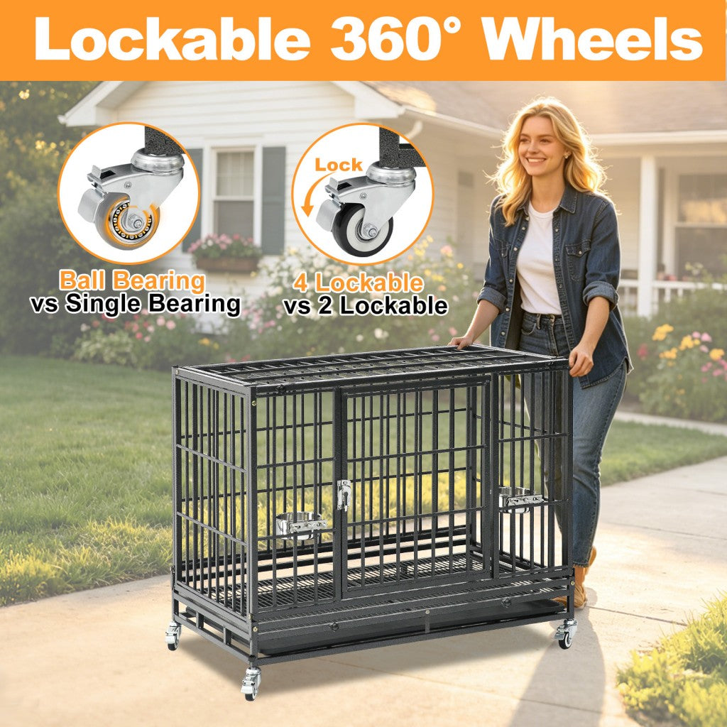 37-Inch Stackable Heavy Duty Dog Crate 371D07