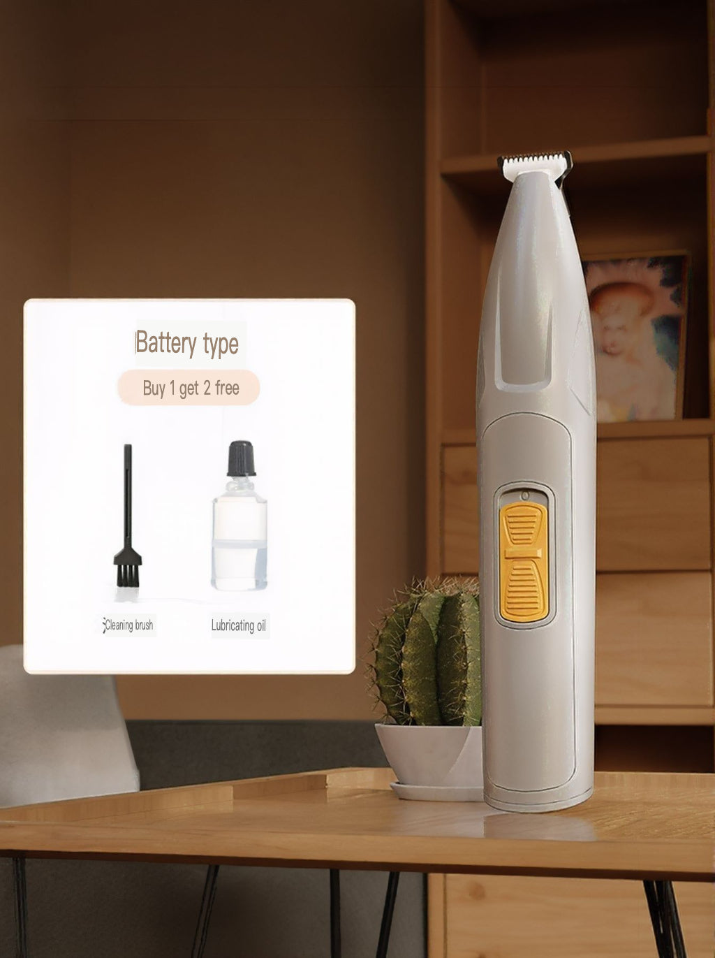 Rechargeable LED Pet Paw Trimmer Low Noise Grooming