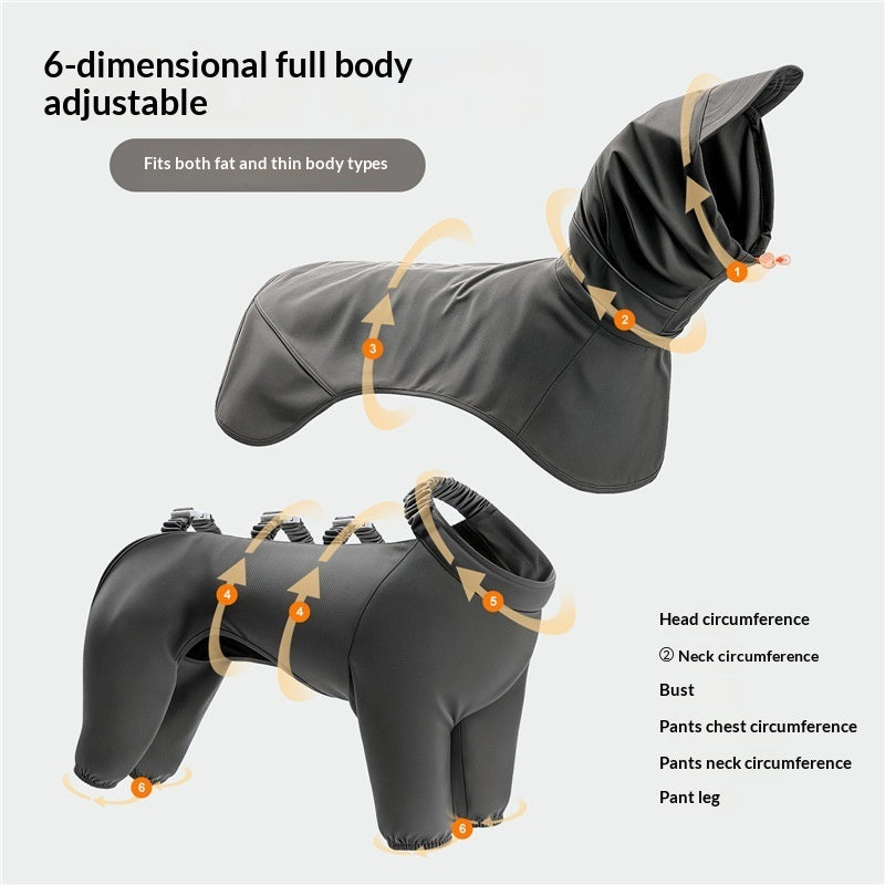 Split-Style Anti-Dirt Pet Raincoat Set For Dogs