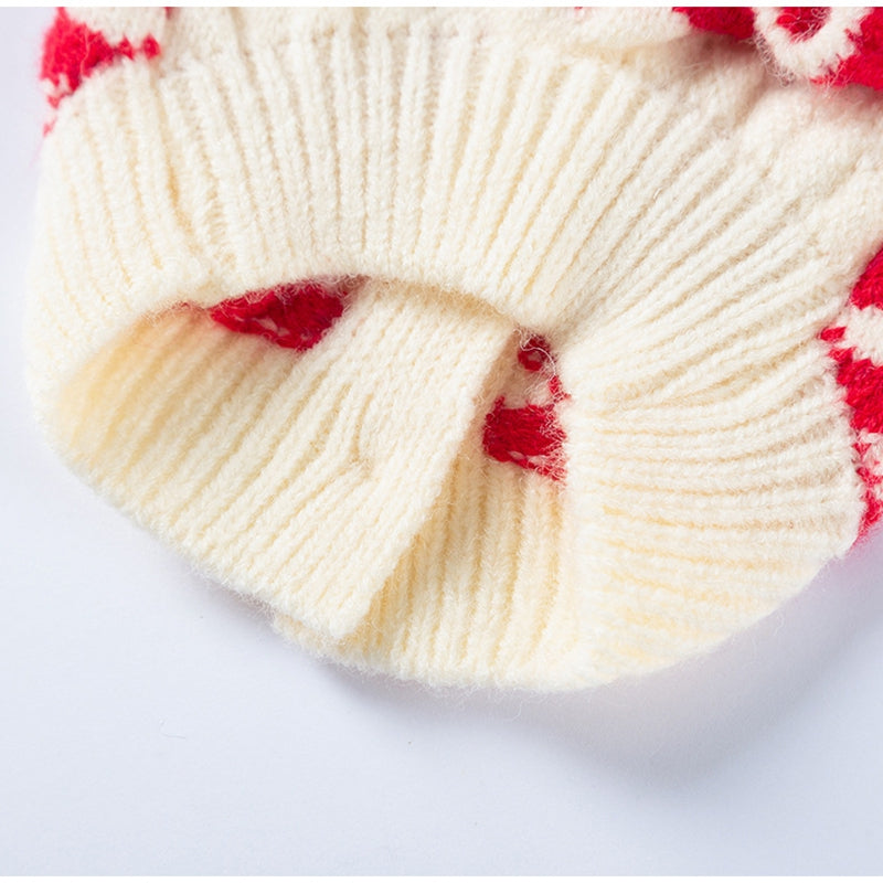 Cute Cherry Knitted Turtleneck Sweater For Small Dogs