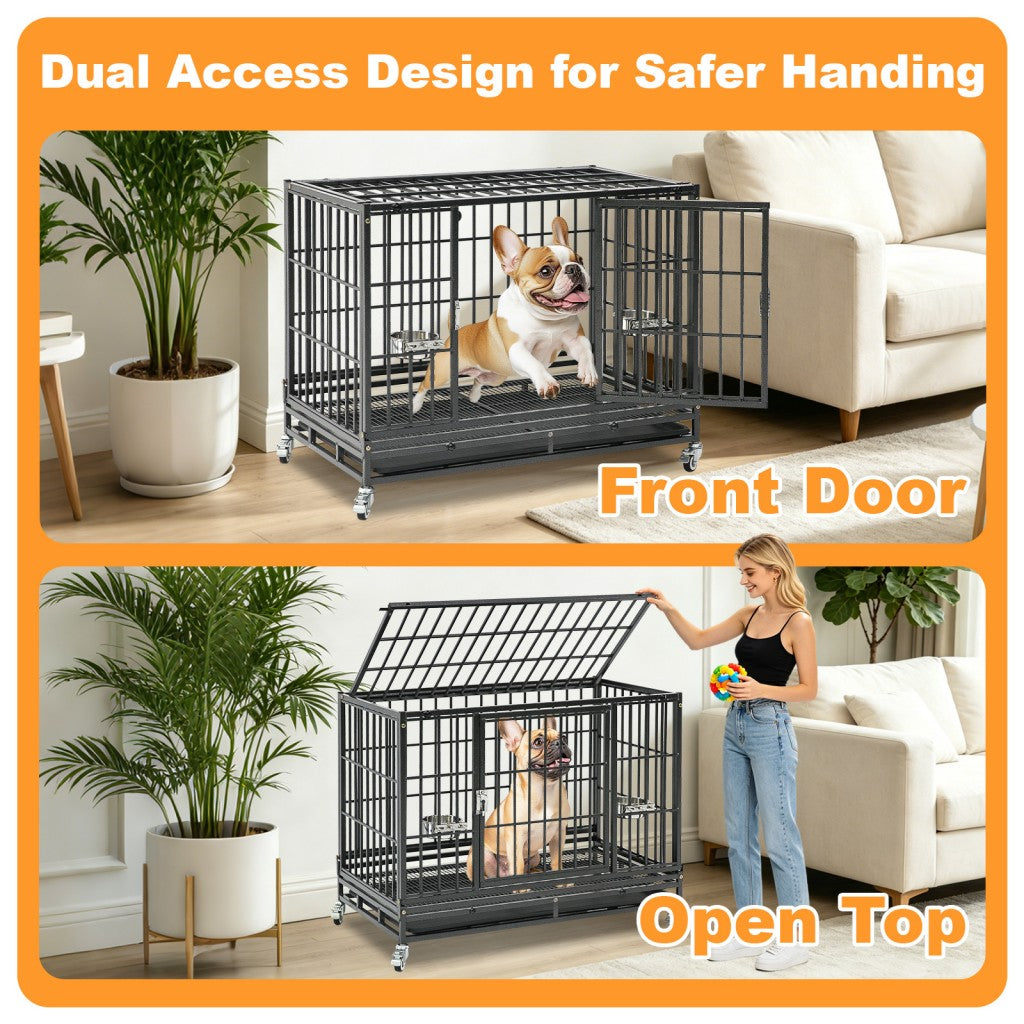 37-Inch Stackable Heavy Duty Dog Crate 371D07