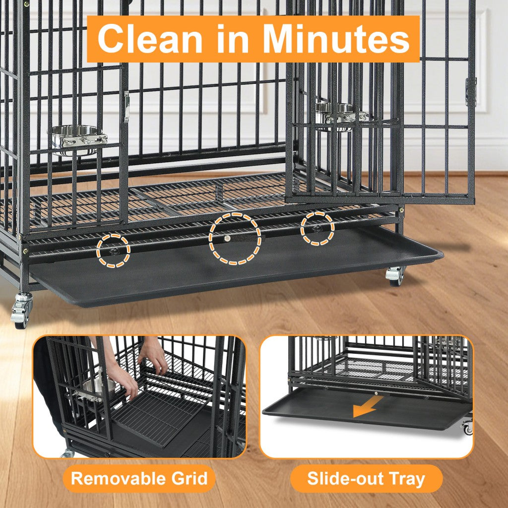 37-Inch Stackable Heavy Duty Dog Crate 371D07