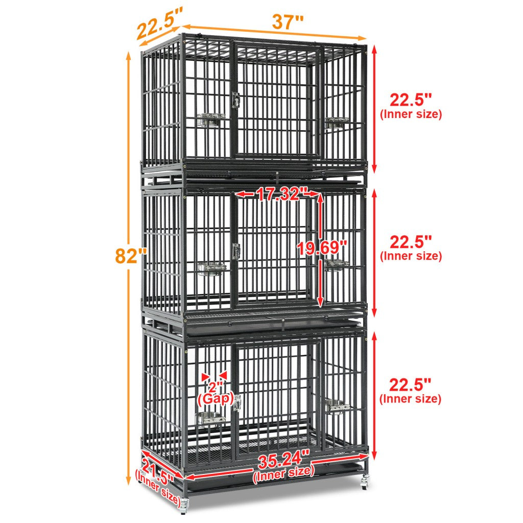 37-Inch Stackable Heavy Duty Dog Crate 371D07