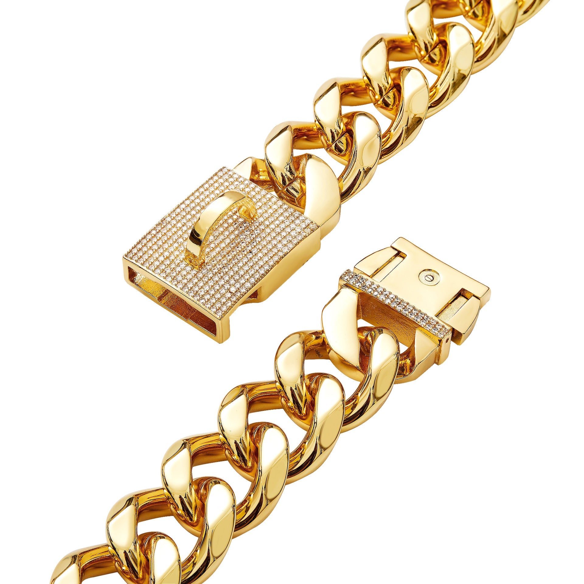 19mm Thick Dog Collar Gold Medium Large