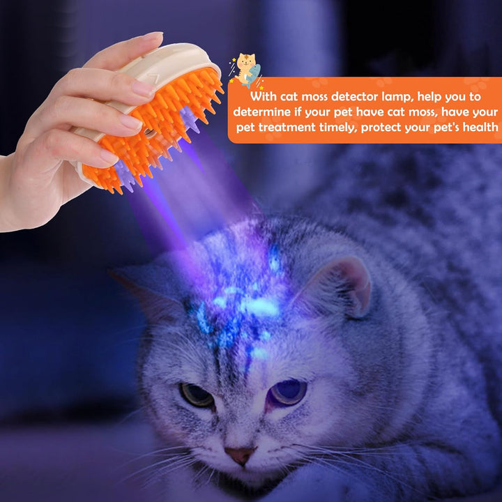 4-In-1 Cat Steam Brush For Shedding Grooming