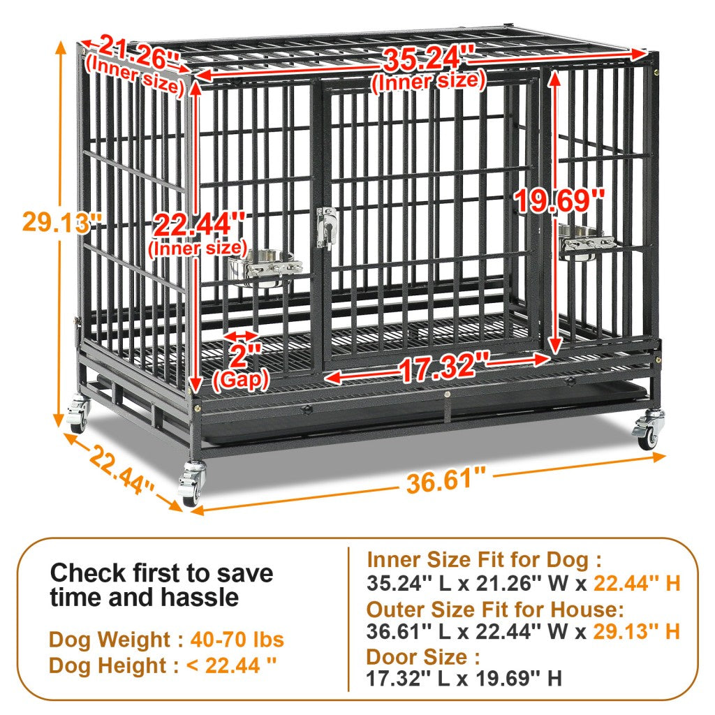 37-Inch Stackable Heavy Duty Dog Crate 371D07