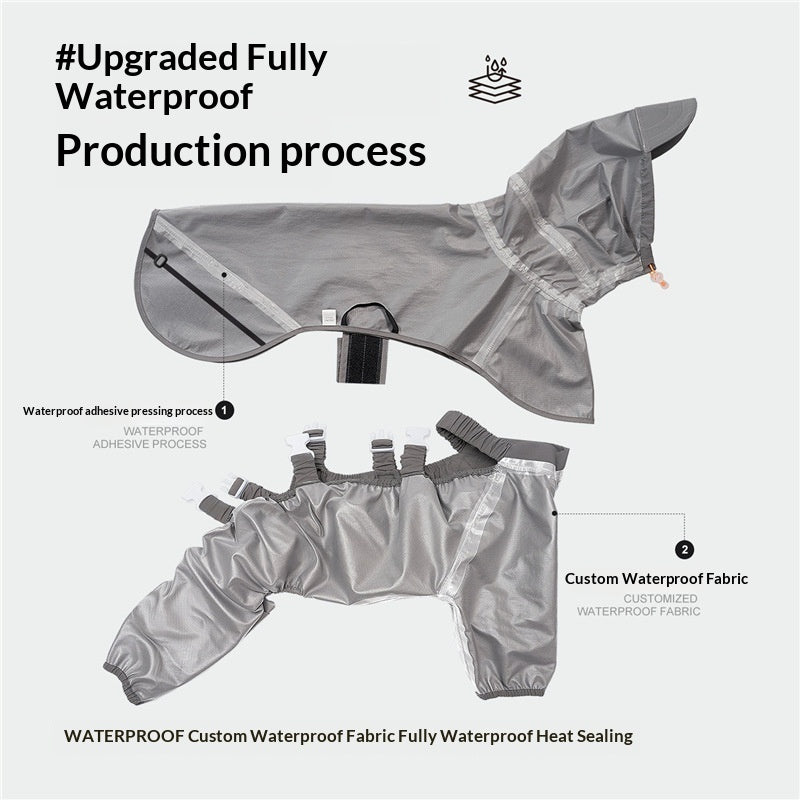Split-Style Anti-Dirt Pet Raincoat Set For Dogs