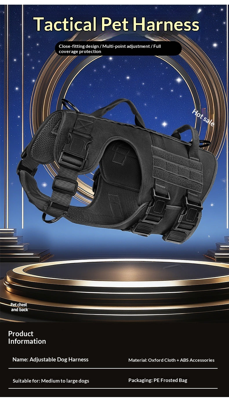 Tactical Dog Chest Harness With Multifunction Leash