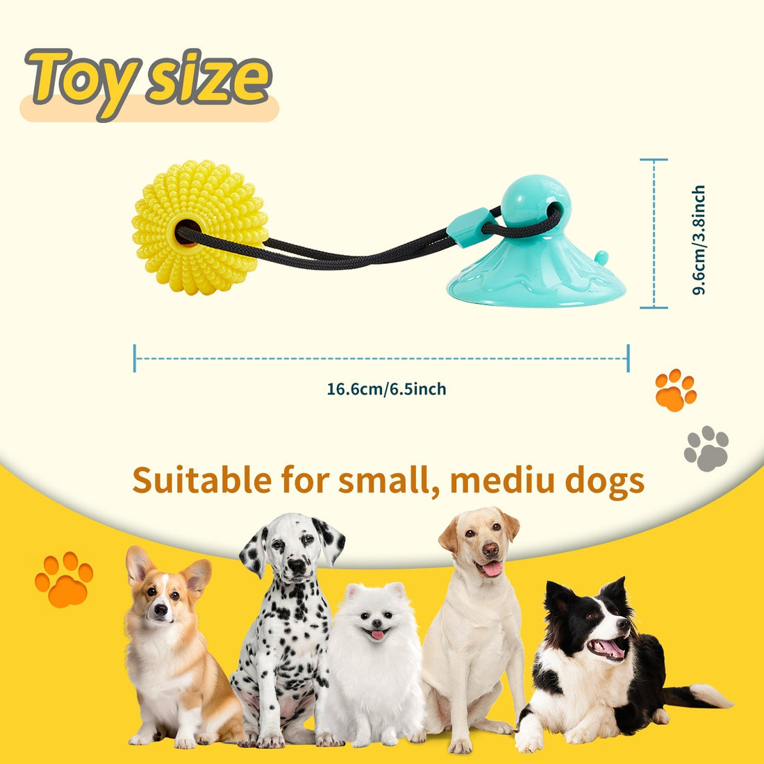 Corn Ball Suction Cup Dog Tug Of War Toy