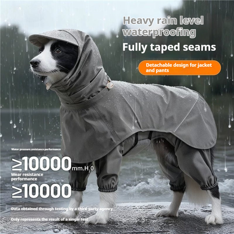 Split-Style Anti-Dirt Pet Raincoat Set For Dogs