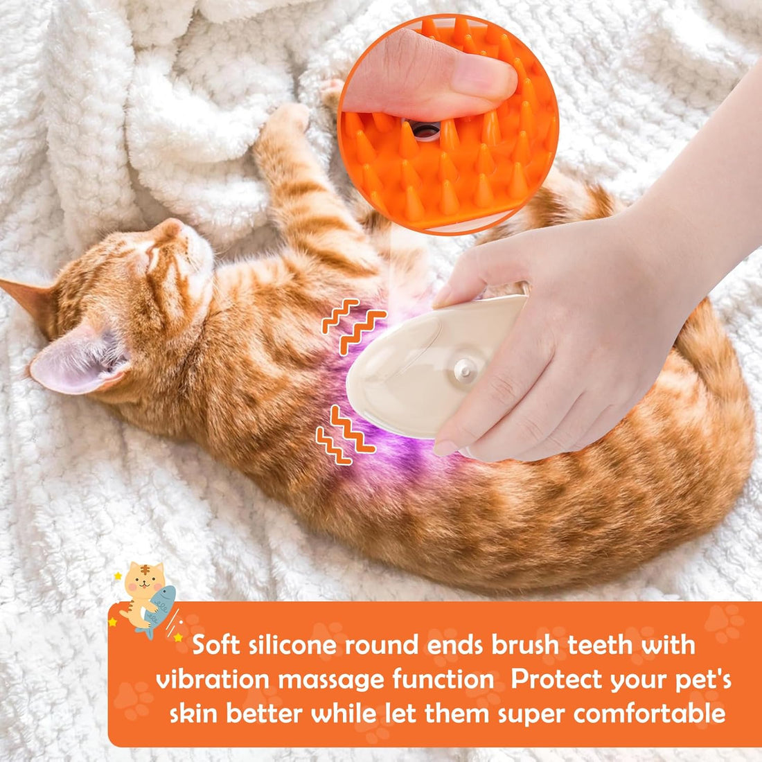 4-In-1 Cat Steam Brush For Shedding Grooming