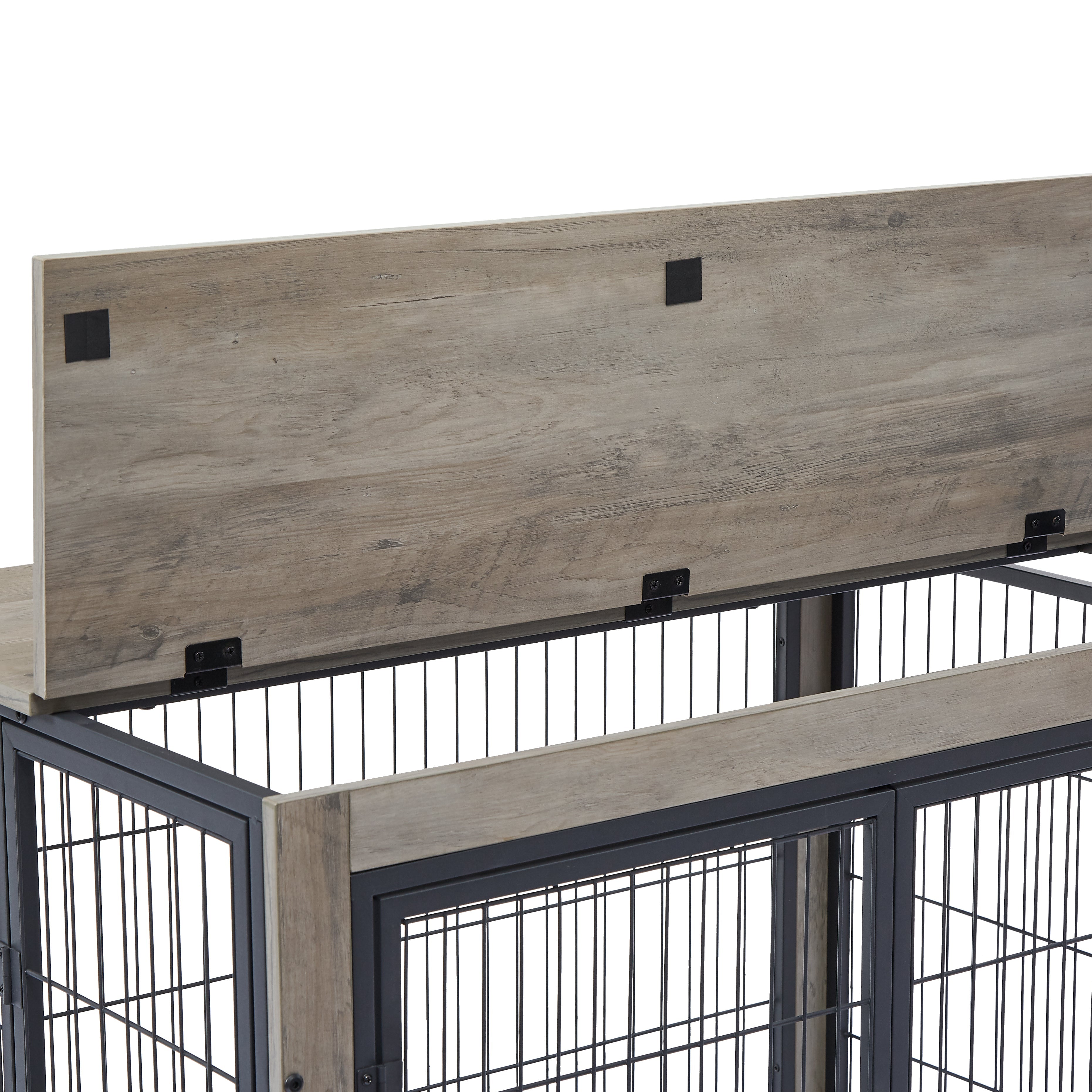 Furniture Dog Cage Crate With Double Doors Casters