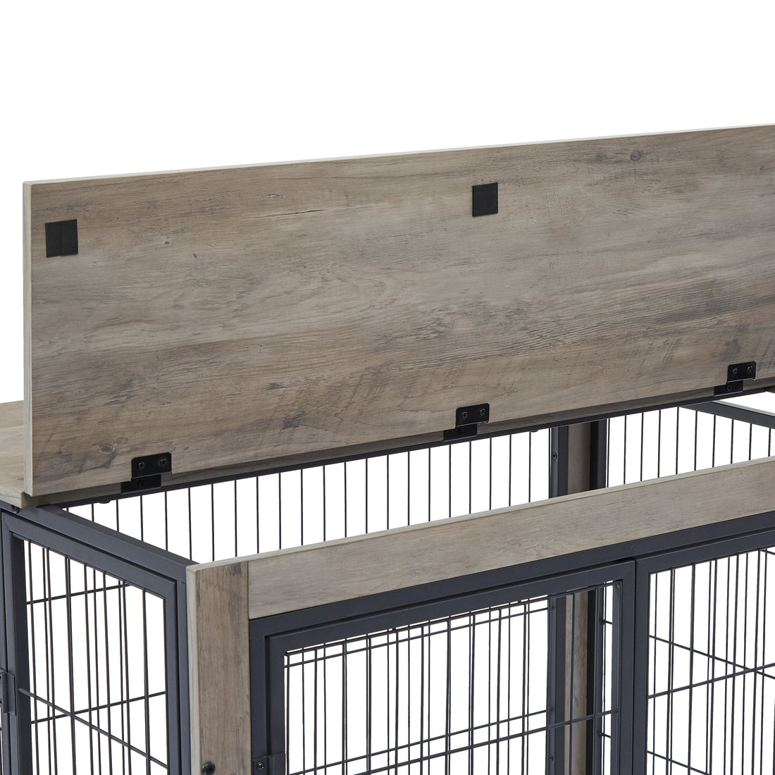 Furniture Dog Cage Crate With Double Doors Casters