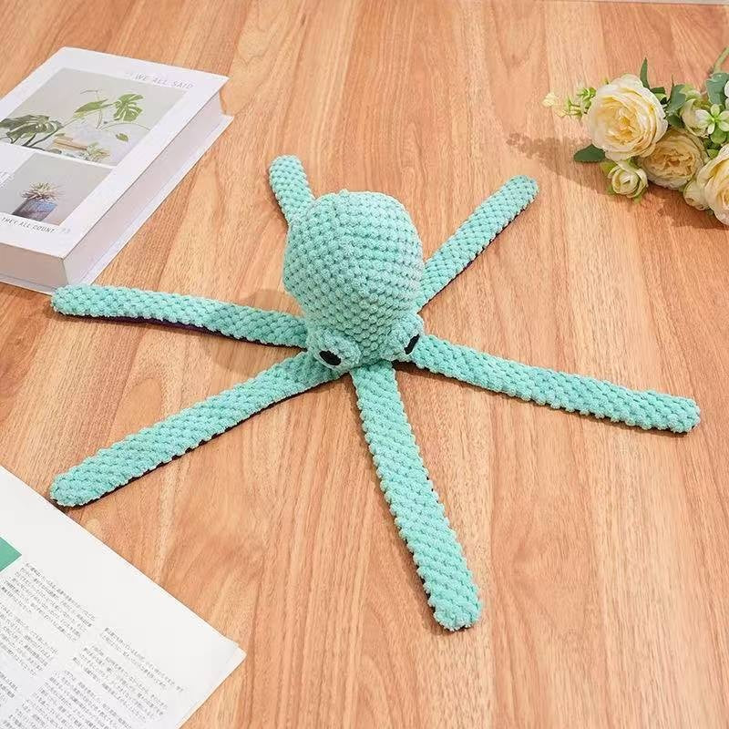 Squeaky Six-Legged Octopus Plush Chew Toy Pets