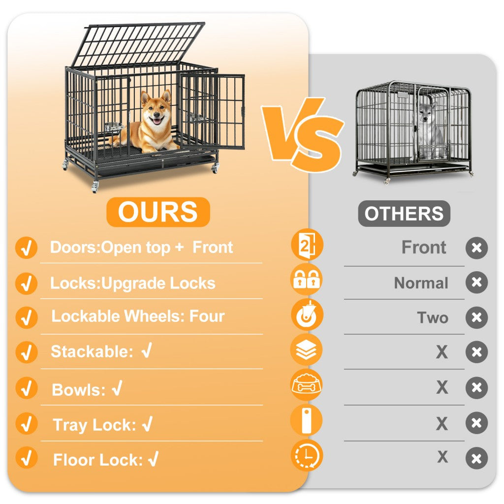 37-Inch Stackable Heavy Duty Dog Crate 371D07