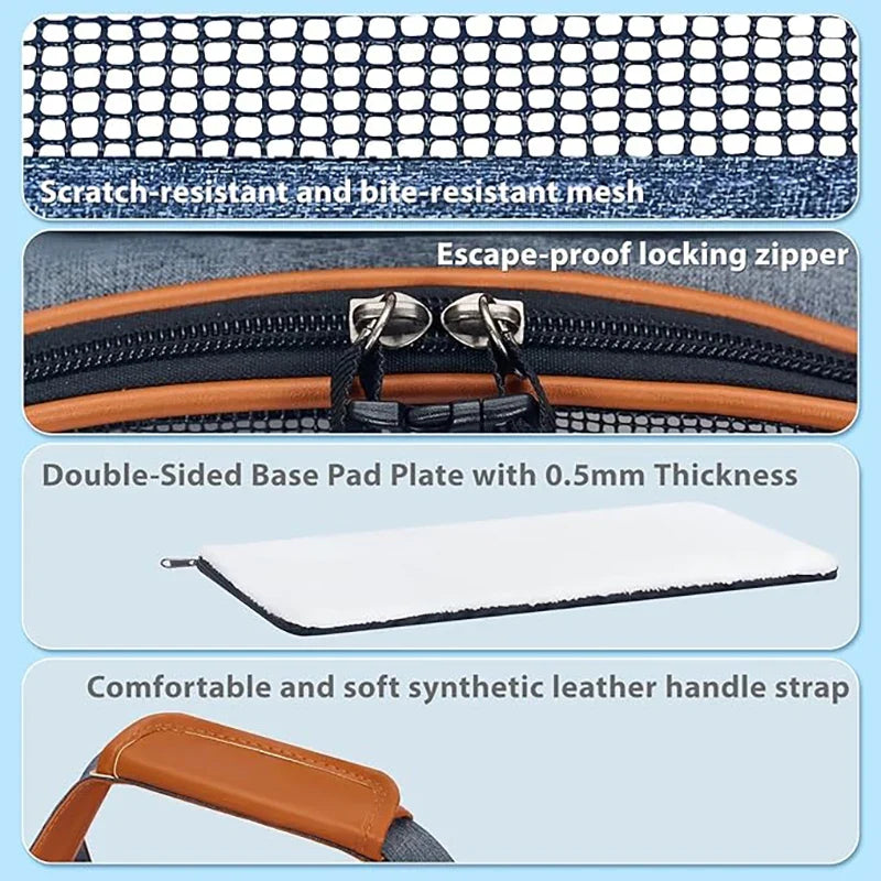 Anti-Collapse Pet Carrier Bag With Storage Pockets Travel