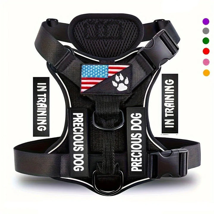 Reflective Service Dog Vest Harness With Five Patches