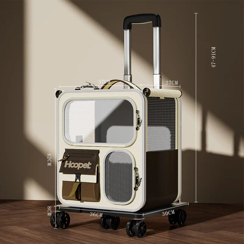 Rolling Cat Carrier With Wheels For Large Pets
