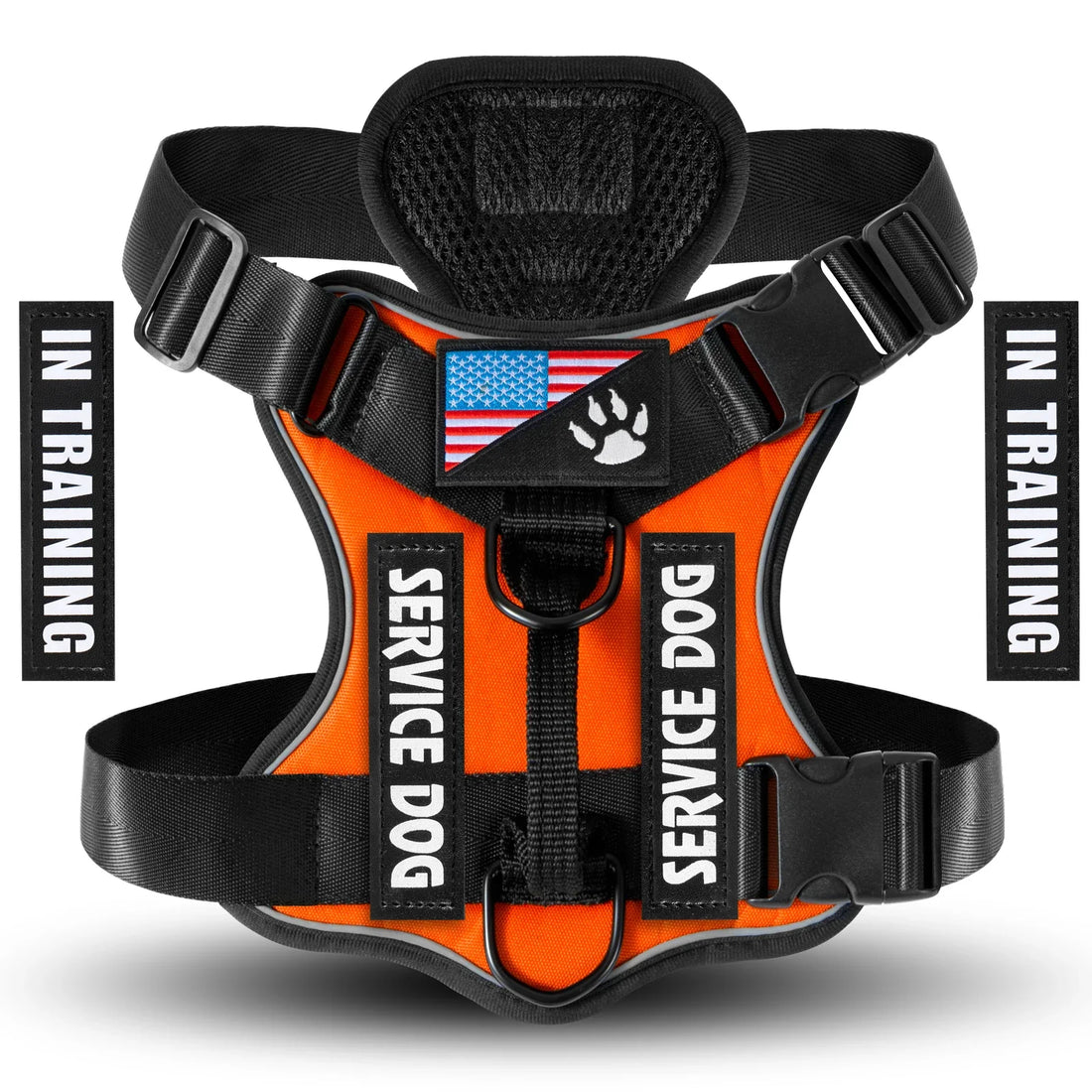 Reflective Service Dog Vest Harness With Five Patches