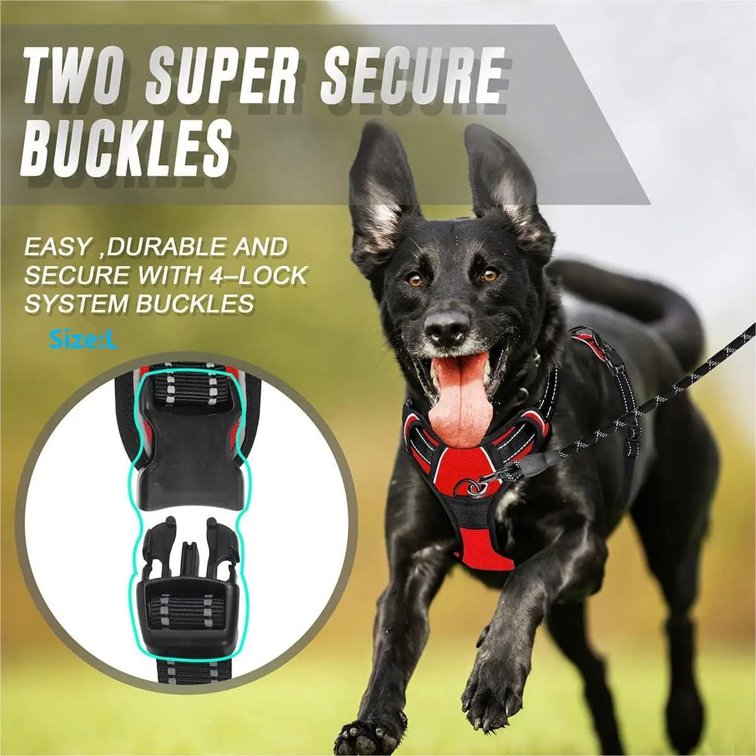 Heavy Duty No Pull Dog Harness Reflective Front