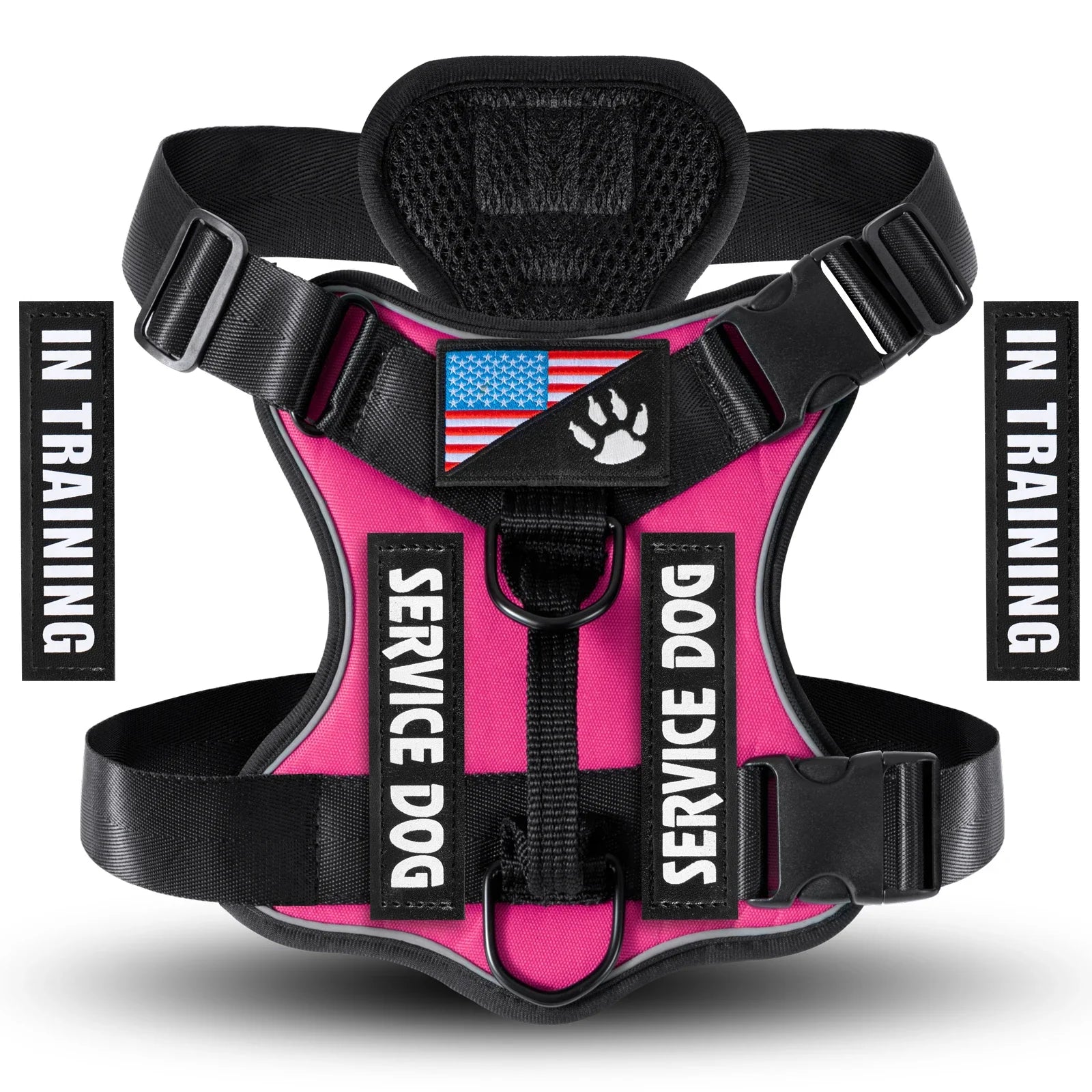 Reflective Service Dog Vest Harness With Five Patches