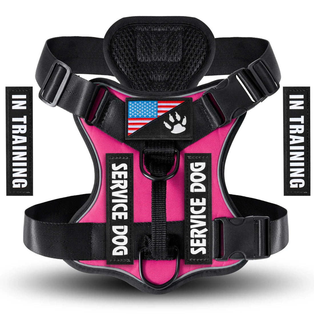 Reflective Service Dog Vest Harness With Five Patches
