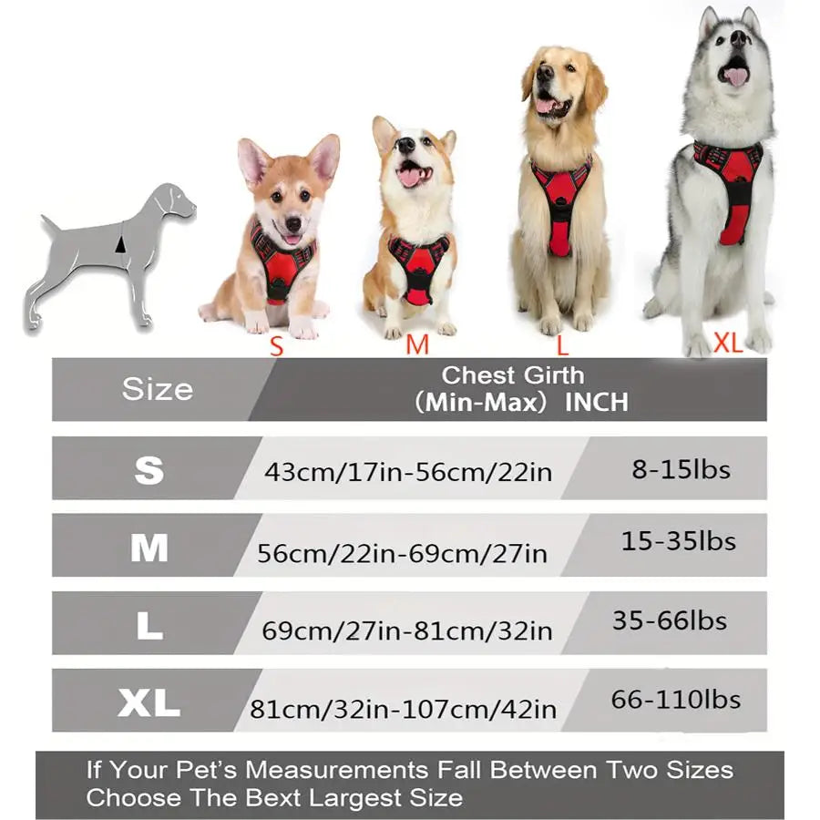 Heavy Duty No Pull Dog Harness Reflective Front