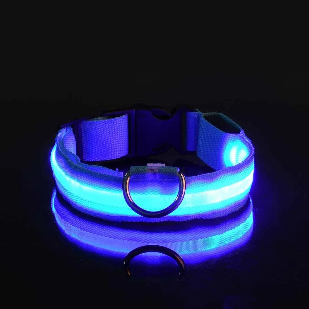 Nylon LED Dog Collar Flashing Glow Night Safety