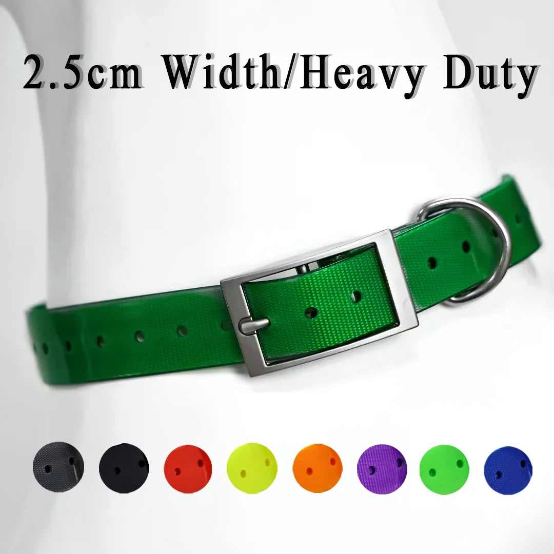 2.5cm Wide TPU Dog Collar Waterproof Adjustable