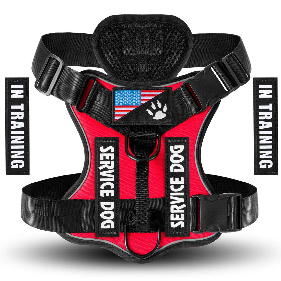 Reflective Service Dog Vest Harness With Five Patches