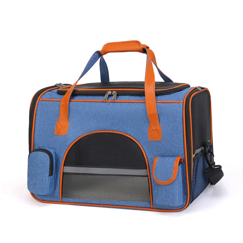 Anti-Collapse Pet Carrier Bag With Storage Pockets Travel