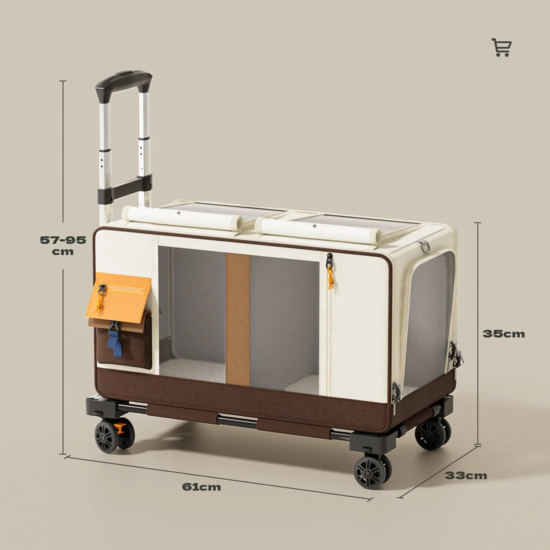 Rolling Cat Carrier With Wheels For Large Pets