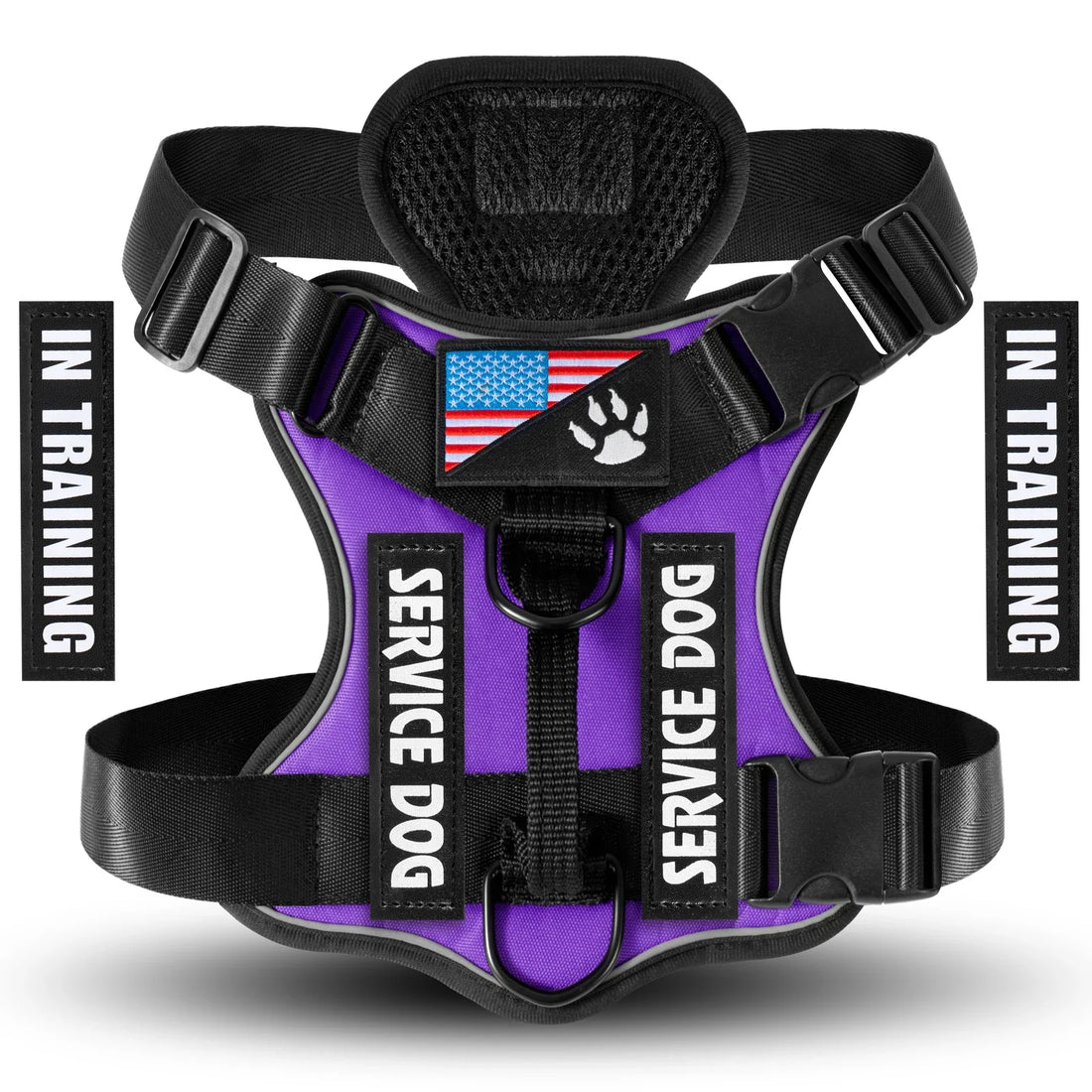 Reflective Service Dog Vest Harness With Five Patches