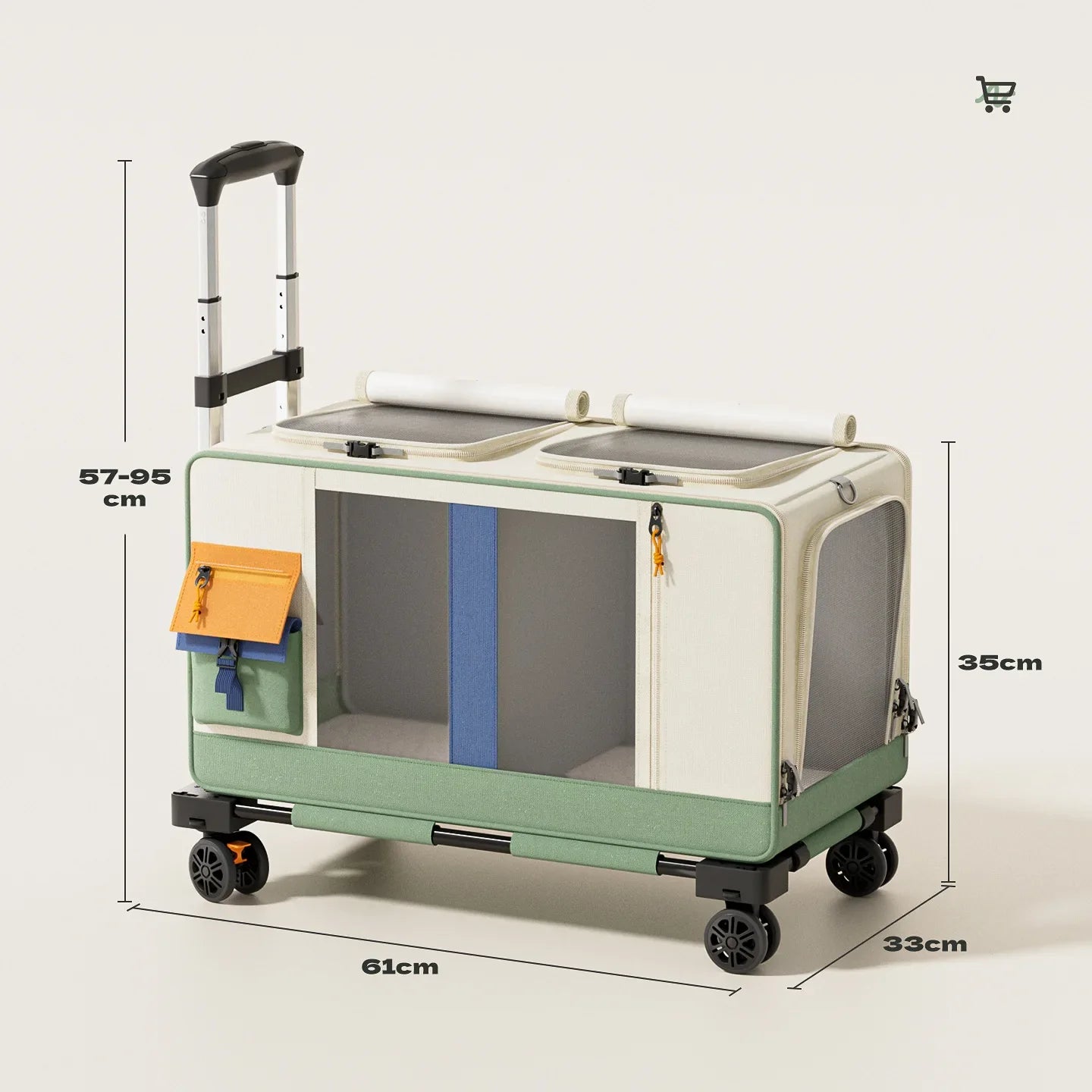 Rolling Cat Carrier With Wheels For Large Pets