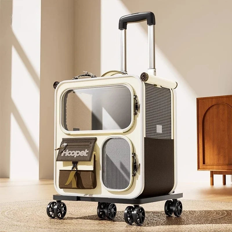 Rolling Cat Carrier With Wheels For Large Pets