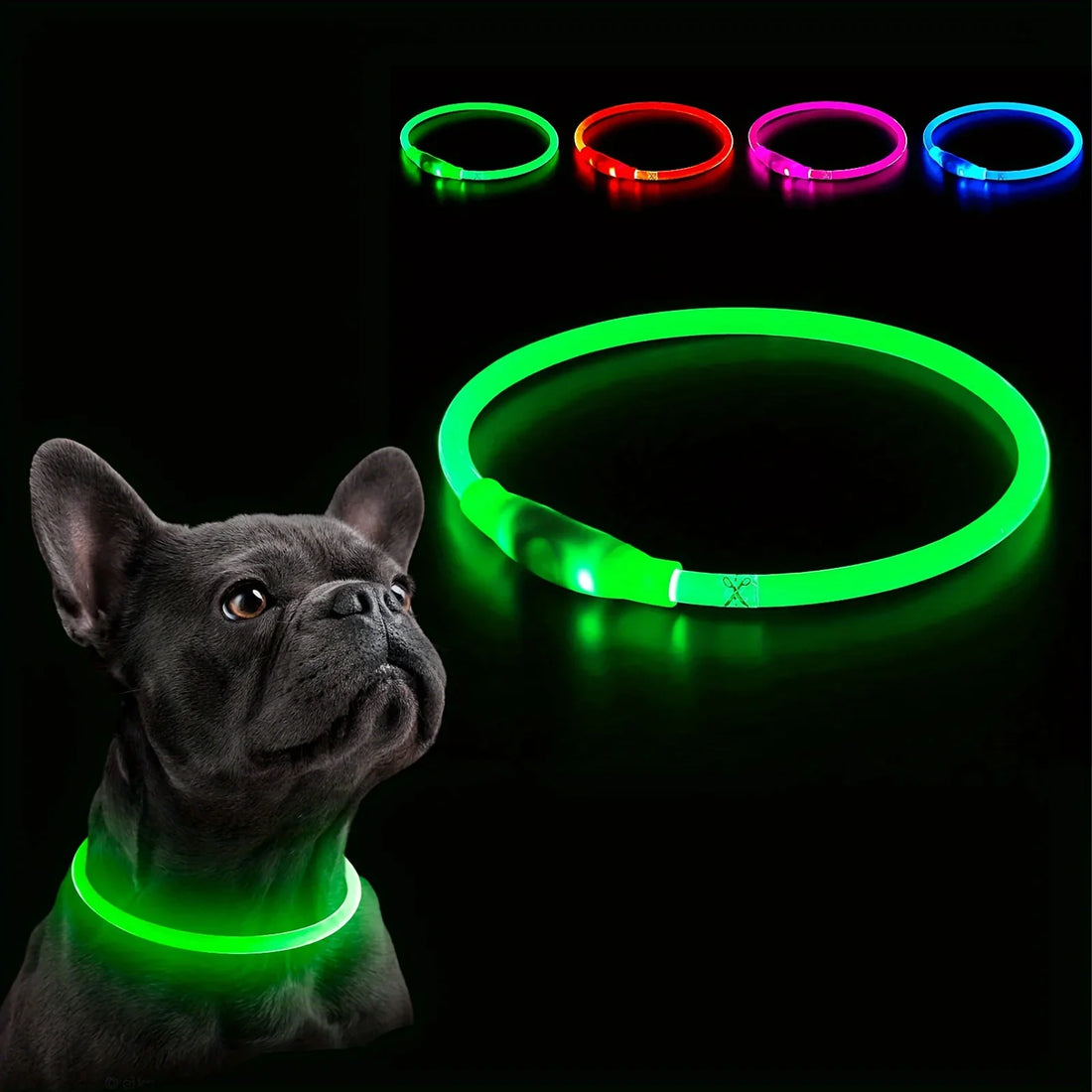 LED Light Dog Collar USB Rechargeable Luminous Safety